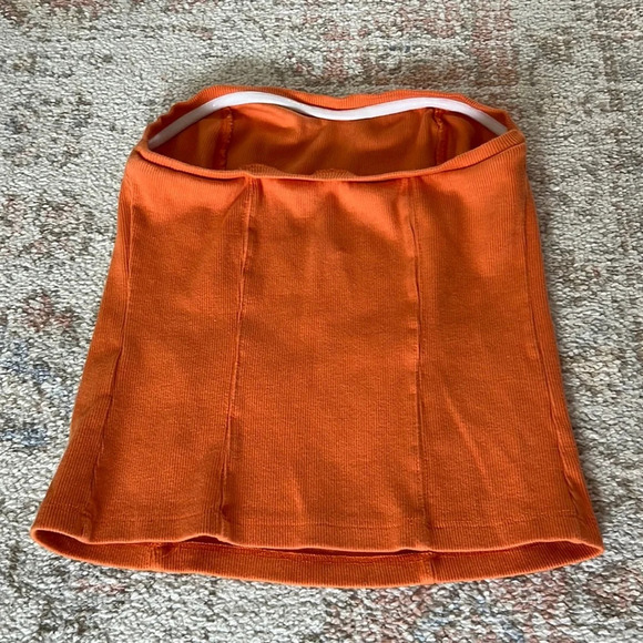 Anthropologie Classic Tube Top Orange Strapless Bright Colorful Shirt Tennesee - Picture 3 of 8